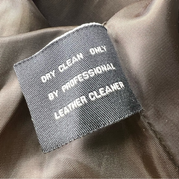 Jones New York Brown Fitted Full Zip Soft Genuine Leather Jacket Sz M - Picture 12 of 12